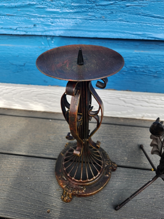 Other - Ornate Metal Candle Holder - Rustic Bronze Finish